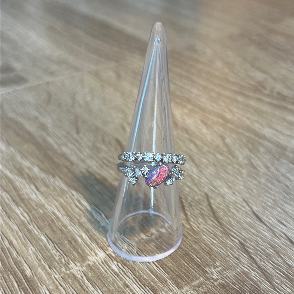 Bomb Party Ring - October Birthday - Fire Opal - Size 7
